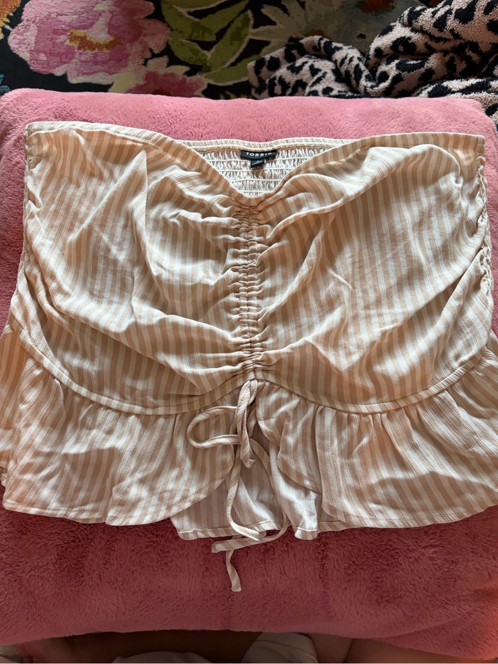 Torrid striped cropped shirt